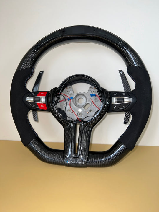 BMW Carbon Fibre Steering Wheel (LED/Alcantara/M1, M2 Buttons)